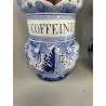 COPPIA VASI DERUTA MAIOLICA CERAMICA ALBARELLO DECORO DIPINTO BLU VASE COFFEINUM