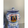 COPPIA VASI DERUTA MAIOLICA CERAMICA ALBARELLO DECORO DIPINTO BLU VASE COFFEINUM
