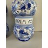 COPPIA VASI DERUTA MAIOLICA CERAMICA ALBARELLO DECORO DIPINTO BLU VASE COFFEINUM