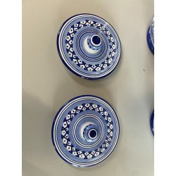 COPPIA VASI DERUTA MAIOLICA CERAMICA ALBARELLO DECORO DIPINTO BLU VASE COFFEINUM