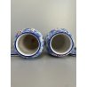 COPPIA VASI DERUTA MAIOLICA CERAMICA ALBARELLO DECORO DIPINTO BLU VASE COFFEINUM