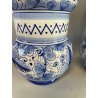 COPPIA VASI DERUTA MAIOLICA CERAMICA ALBARELLO DECORO DIPINTO BLU VASE COFFEINUM