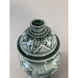 ANTICO VASO ALBISSOLA CERAMICA ALBARELLO DECORO DIPINTO VERDE VASE FARMACIA