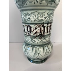 ANTICO VASO ALBISSOLA CERAMICA ALBARELLO DECORO DIPINTO VERDE VASE FARMACIA