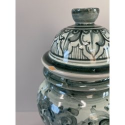 ANTICO VASO ALBISSOLA CERAMICA ALBARELLO DECORO DIPINTO VERDE VASE FARMACIA