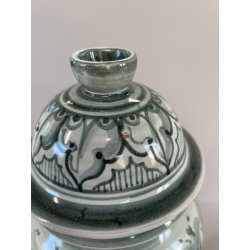 ANTICO VASO ALBISSOLA CERAMICA ALBARELLO DECORO DIPINTO VERDE VASE FARMACIA