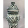ANTICO VASO ALBISSOLA CERAMICA ALBARELLO DECORO DIPINTO VERDE VASE FARMACIA