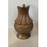 ANTICA BROCCA CARAFFA RAME SBALZATA A MANO DECORAZIONE BULINO 1800' water OLD