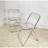 COPPIA SEDIA PIEGHEVOLE Plia Giancarlo Piretti Anonima Castelli CROMO ANNI 70
