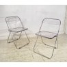 COPPIA SEDIA PIEGHEVOLE Plia Giancarlo Piretti Anonima Castelli CROMO ANNI 70