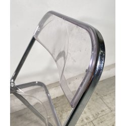 COPPIA SEDIA PIEGHEVOLE Plia Giancarlo Piretti Anonima Castelli CROMO ANNI 70