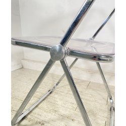 COPPIA SEDIA PIEGHEVOLE Plia Giancarlo Piretti Anonima Castelli CROMO ANNI 70