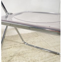 COPPIA SEDIA PIEGHEVOLE Plia Giancarlo Piretti Anonima Castelli CROMO ANNI 70