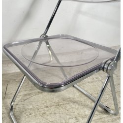 COPPIA SEDIA PIEGHEVOLE Plia Giancarlo Piretti Anonima Castelli CROMO ANNI 70