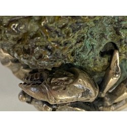 PICCOLA SCULTURA GRANCHIO ARGENTO 800 BASE METALLO POLICROMO BARRIERA CORALLINA