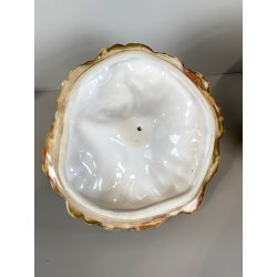 ZUPPIERA VINTAGE  ZUCCA COPERCHIO MESTOLO CERAMICA BIANCA DIPINTA A MANO ø32 cm