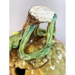 ZUPPIERA VINTAGE  ZUCCA COPERCHIO MESTOLO CERAMICA BIANCA DIPINTA A MANO ø32 cm