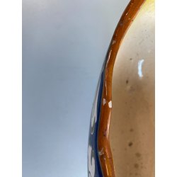 ANTICO VASO CENTROTAVOLA CERAMICA CALTAGIRONE DECORO VEGETALE RINASCIMENTALE