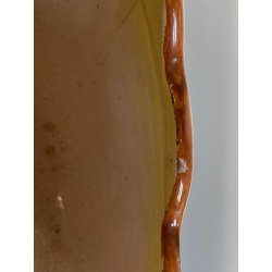 ANTICO VASO CENTROTAVOLA CERAMICA CALTAGIRONE DECORO VEGETALE RINASCIMENTALE