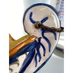 ANTICO VASO CENTROTAVOLA CERAMICA CALTAGIRONE DECORO VEGETALE RINASCIMENTALE