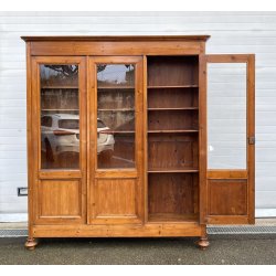 ANTICA LIBRERIA VETRINA LEGNO ABETE 3 ANTE CREDENZA PRIMI 1900 ARMADIO