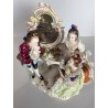 GRUPPO SCULTOREO PORCELLANA Capodimonte SCENA GALANTE DAME SPECCHIO GENTILUOMO