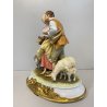GRUPPO SCULTOREO PORCELLANA Capodimonte B. Merli SCENA PASTORALE FIORAIA PASTORE