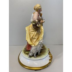 GRUPPO SCULTOREO PORCELLANA Capodimonte B. Merli SCENA PASTORALE FIORAIA PASTORE