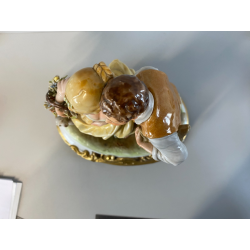 GRUPPO SCULTOREO PORCELLANA Capodimonte B. Merli SCENA PASTORALE FIORAIA PASTORE