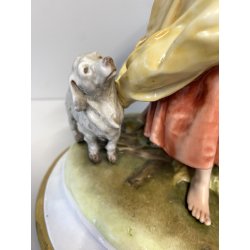 GRUPPO SCULTOREO PORCELLANA Capodimonte B. Merli SCENA PASTORALE FIORAIA PASTORE