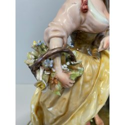 GRUPPO SCULTOREO PORCELLANA Capodimonte B. Merli SCENA PASTORALE FIORAIA PASTORE