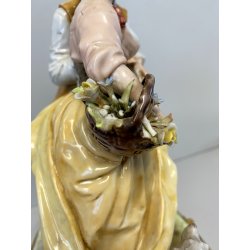 GRUPPO SCULTOREO PORCELLANA Capodimonte B. Merli SCENA PASTORALE FIORAIA PASTORE