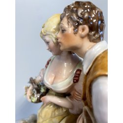 GRUPPO SCULTOREO PORCELLANA Capodimonte B. Merli SCENA PASTORALE FIORAIA PASTORE