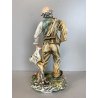 FIGURA VECCHIO ORTOLANO PORCELLANA Capodimonte SMALTO POLICROMO DANNI 26 m/h '50