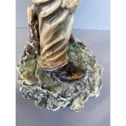 FIGURA VECCHIO ORTOLANO PORCELLANA Capodimonte SMALTO POLICROMO DANNI 26 m/h '50