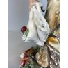 FIGURA VECCHIO ORTOLANO PORCELLANA Capodimonte SMALTO POLICROMO DANNI 26 m/h '50