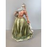 FIGURA PORCELLANA Capodimonte C. Mollica ANZIANA CONTADINA NUTRE POLLI 22,5cm/h