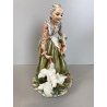 FIGURA PORCELLANA Capodimonte C. Mollica ANZIANA CONTADINA NUTRE POLLI 22,5cm/h