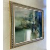 GRANDE QUADRO DIPINTO OLIO Mario Tosi COMPOSIZIONE ASTRATTA ARCHITETTURE VENEZIA