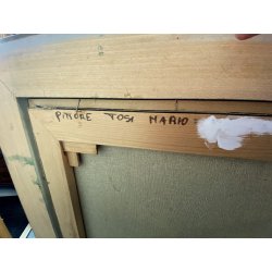 GRANDE QUADRO DIPINTO OLIO Mario Tosi COMPOSIZIONE ASTRATTA ARCHITETTURE VENEZIA