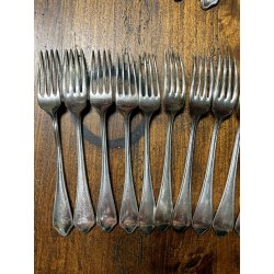 BROGGI Krupp antico servizio POSATE 38pz MANICO TRILOBATO pubblicitarie alberghi