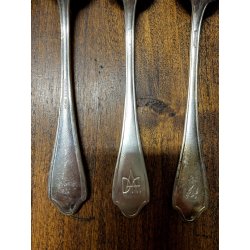 BROGGI Krupp antico servizio POSATE 38pz MANICO TRILOBATO pubblicitarie alberghi