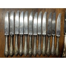 BROGGI Krupp antico servizio POSATE 38pz MANICO TRILOBATO pubblicitarie alberghi