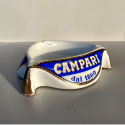 RARISSIMO POSACENERE CERAMICA "Campari" dal  1860 TRIANGOLARE COLLEZIONE VINTAGE
