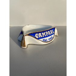 RARISSIMO POSACENERE CERAMICA "Campari" dal  1860 TRIANGOLARE COLLEZIONE VINTAGE