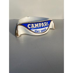RARISSIMO POSACENERE CERAMICA "Campari" dal  1860 TRIANGOLARE COLLEZIONE VINTAGE