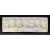BASSORILIEVO GESSO BIANCO "CHERUBINI MUSICALI" VOLTI PUTTI BIMBI RIGO MUSICALE