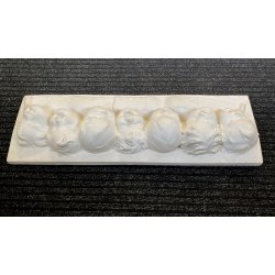 BASSORILIEVO GESSO BIANCO "CHERUBINI MUSICALI" VOLTI PUTTI BIMBI RIGO MUSICALE