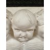 BASSORILIEVO GESSO BIANCO "CHERUBINI MUSICALI" VOLTI PUTTI BIMBI RIGO MUSICALE