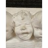 BASSORILIEVO GESSO BIANCO "CHERUBINI MUSICALI" VOLTI PUTTI BIMBI RIGO MUSICALE